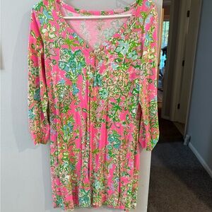 Lilly Pulitzer Pink and Green Floral Dress